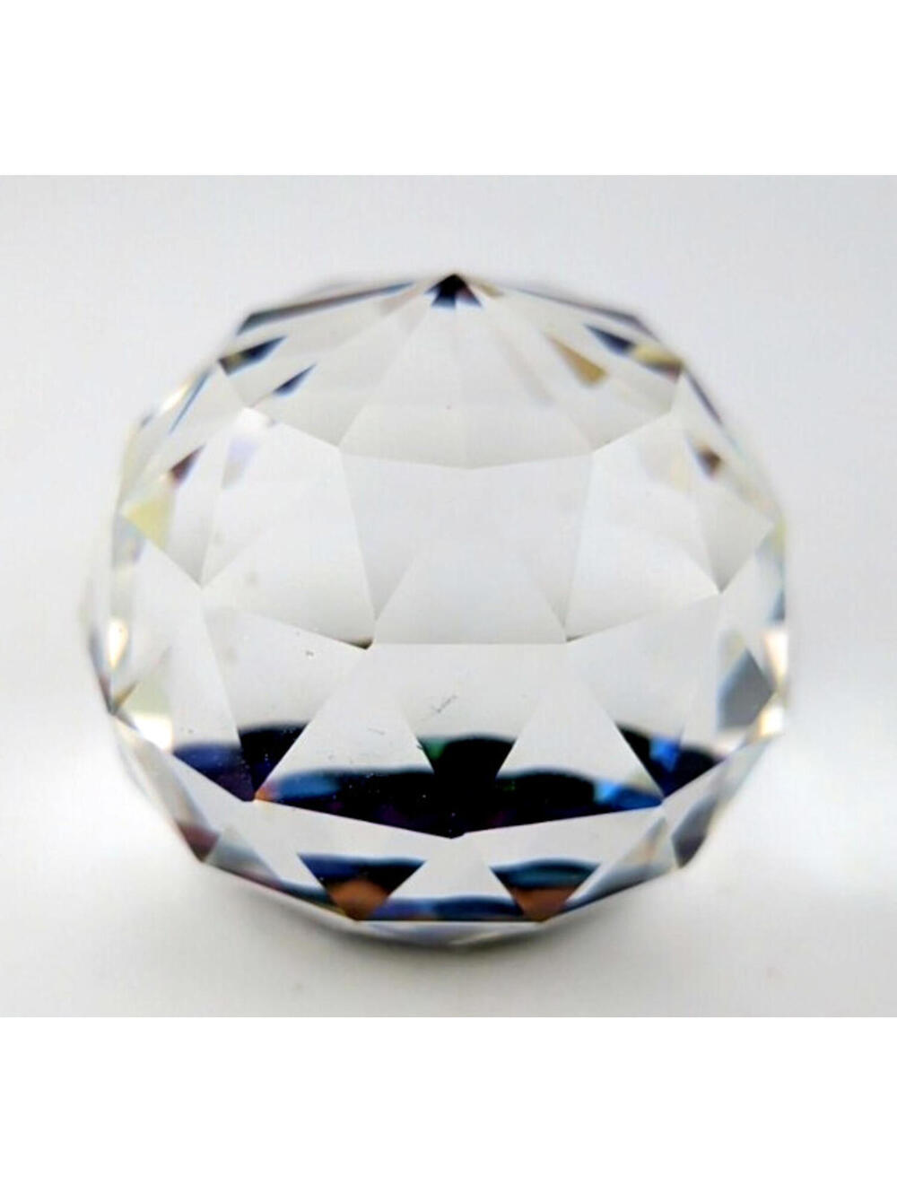 VTG Swarovski K9Crystal Vitrail Medium Round Prismatic Paperweight Rainbow Facet - Picture 6 of 12